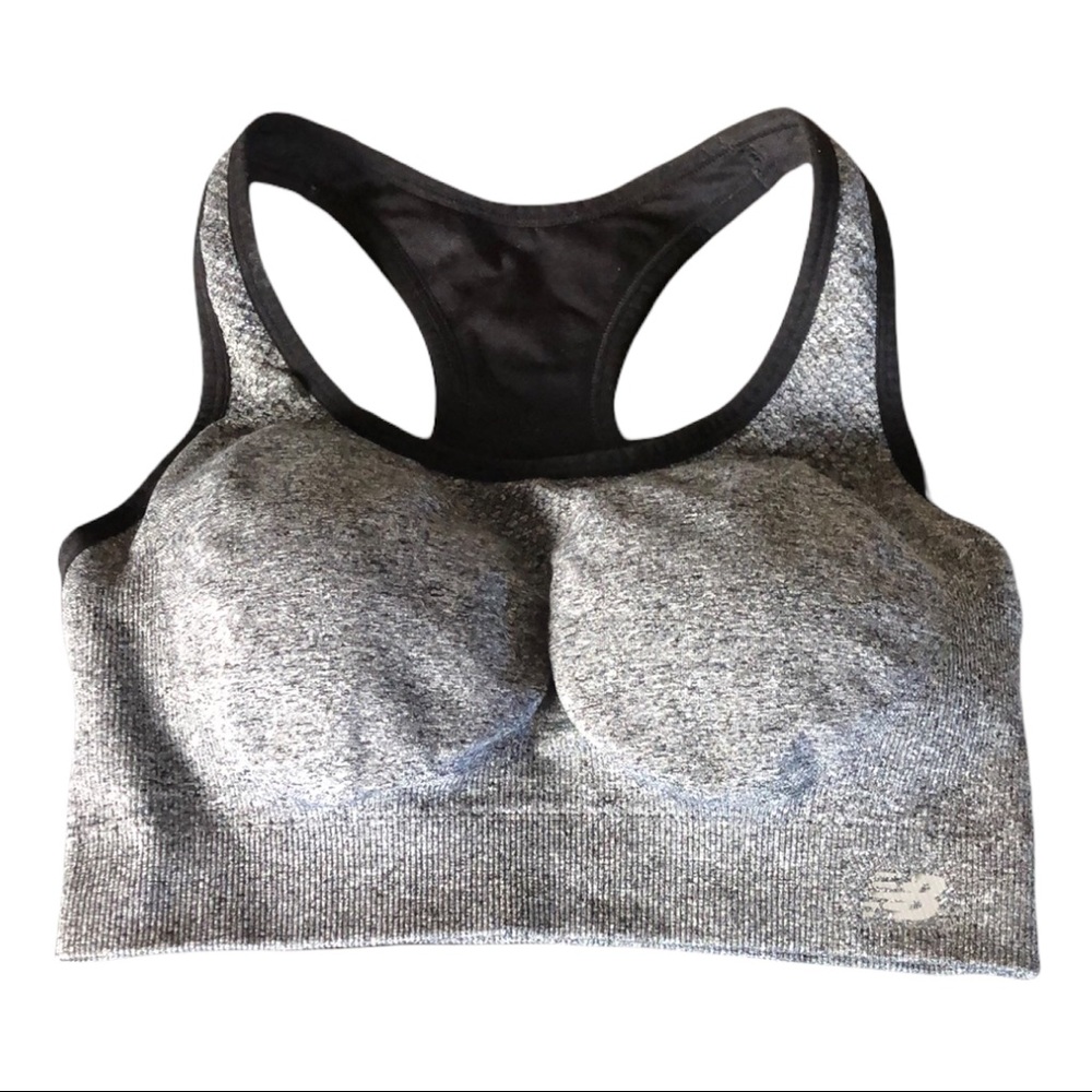 New balance padded sports bra heathered gray